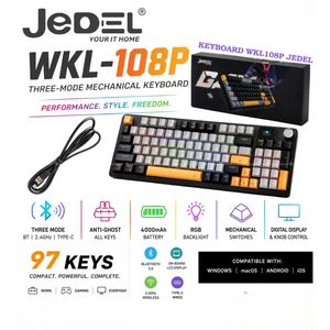 Jedel 108p tri-mode battrery  Blue Switch Keyboard