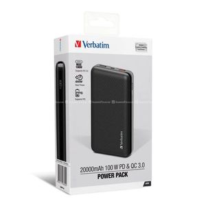 Verbatim 20000mah Pd & Qc3.0 18watt Fast Charging