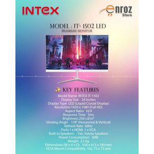 Intex 24" flat with speaker Monitor 75hz IT-1502