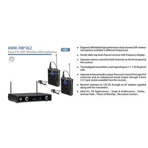 Ahuja AWM-700UL2 Dual-Channel UHF