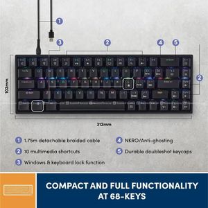 Prolink GK-6002M Blue brown red Gaming Keyboard