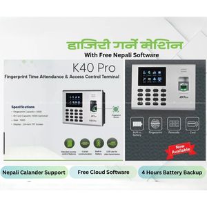 ZKTECO K40 Pro Finger+ Card + PIN + BATTERY BACKUP